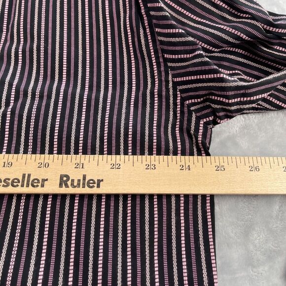 Everett Hall Dress Shirt Mens 43 17 Pink Black Striped French Cuff Made in Italy - Picture 9 of 16